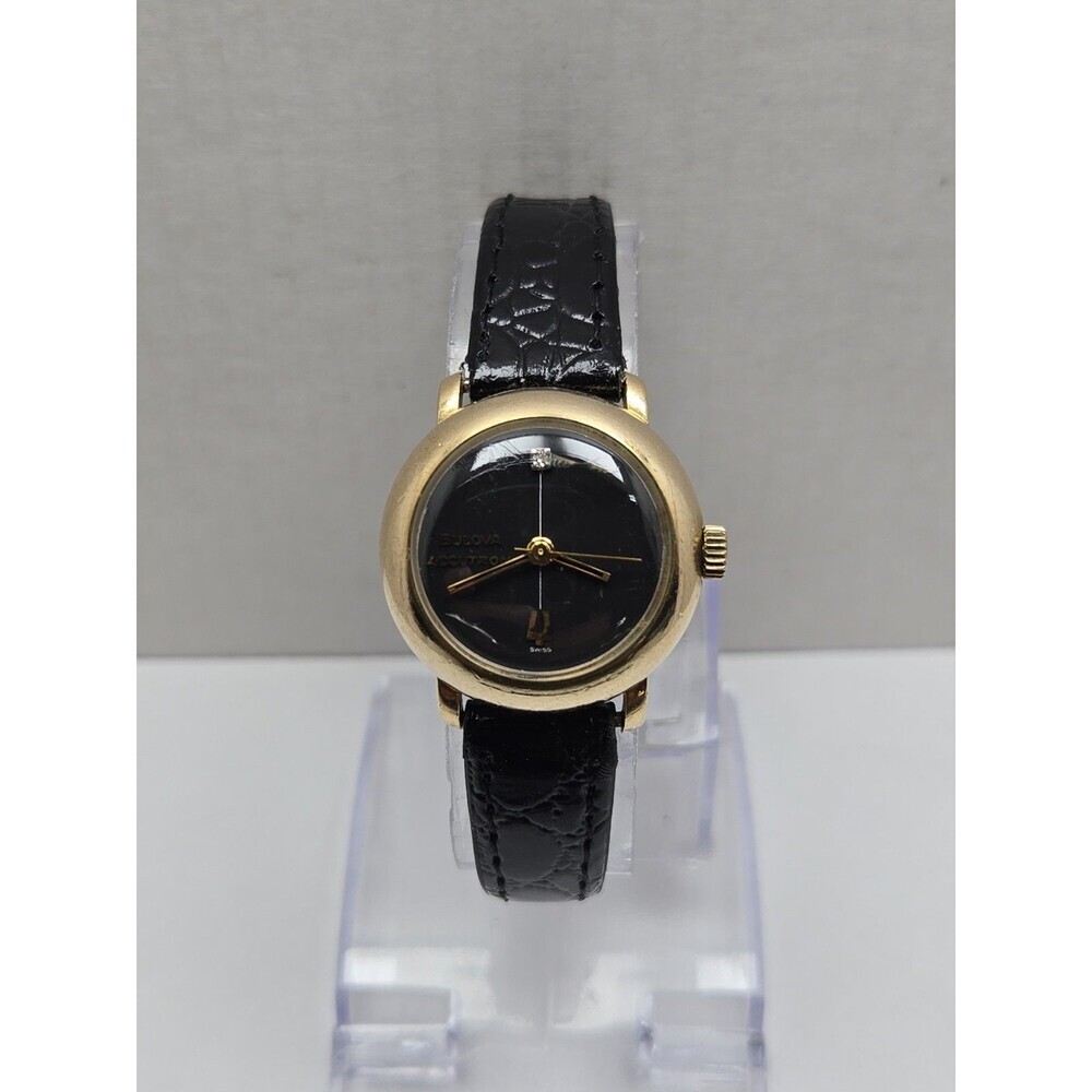 Vintage 1974 Bulova Accutron Womens Diamond Dial 10K RGP Tuning Fork Watch -Read